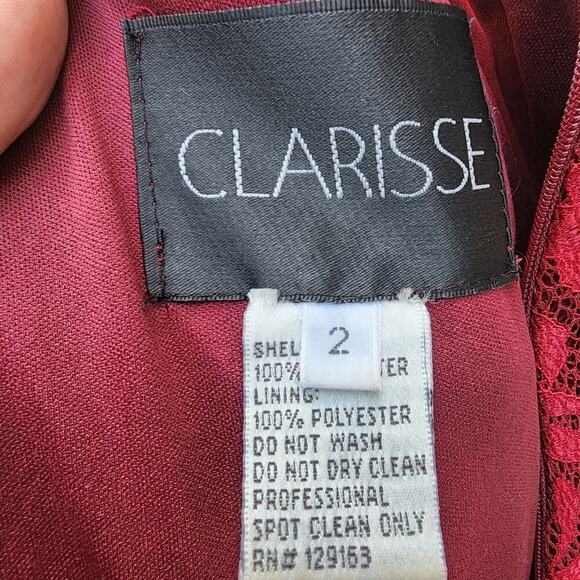 CLARISSE red formfitted Mermaid sweethaert with overlay sheer top prom dress 2 - Picture 10 of 12